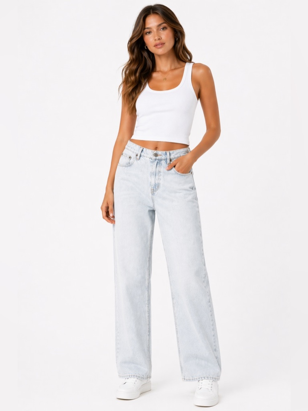 NWT Abercrombie & Fitch The Baggy Midrise Curve Loose Size 27/4 Light Blue Jeans